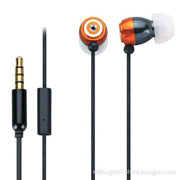 Colorful music stereo metal earphone with microphone